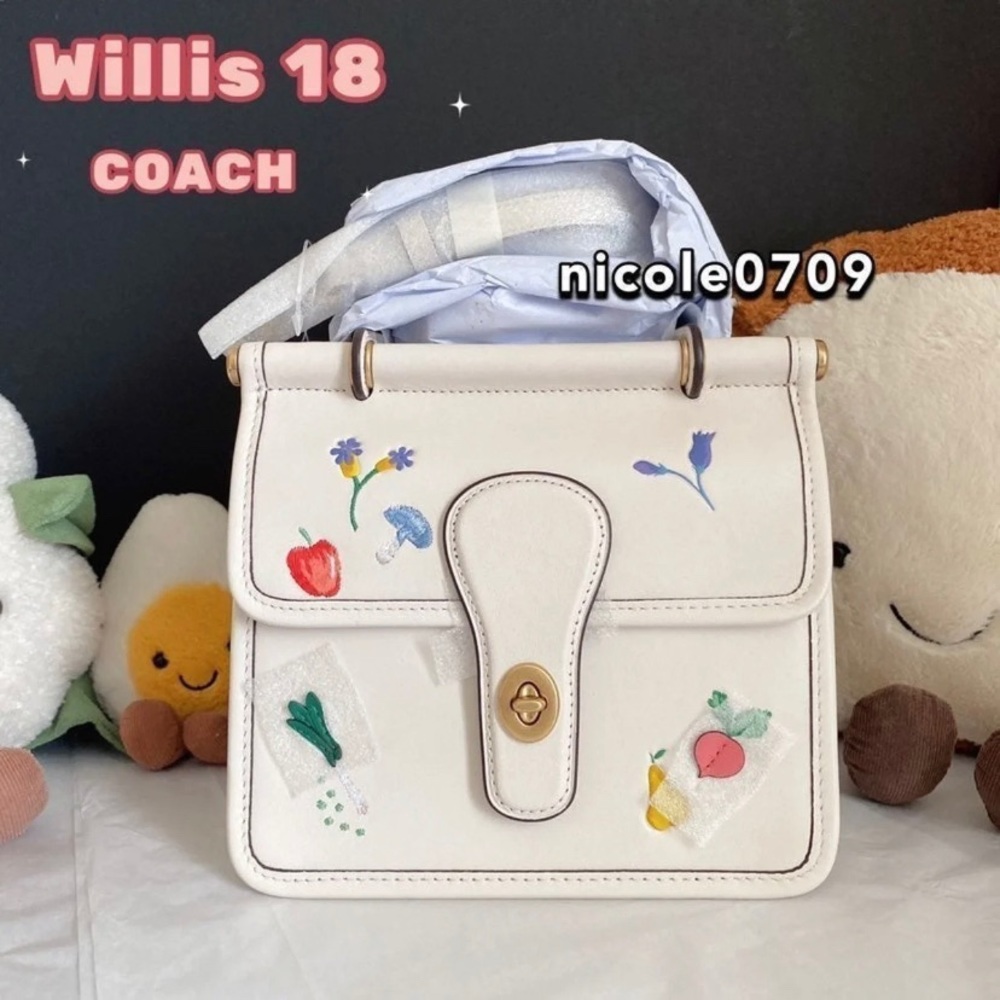 Coach Willis Top Handle 18 With Garden Embroidery